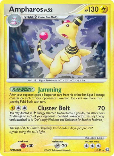 Ampharos - 001/132 - DP Secret Wonders - Deck Exclusives