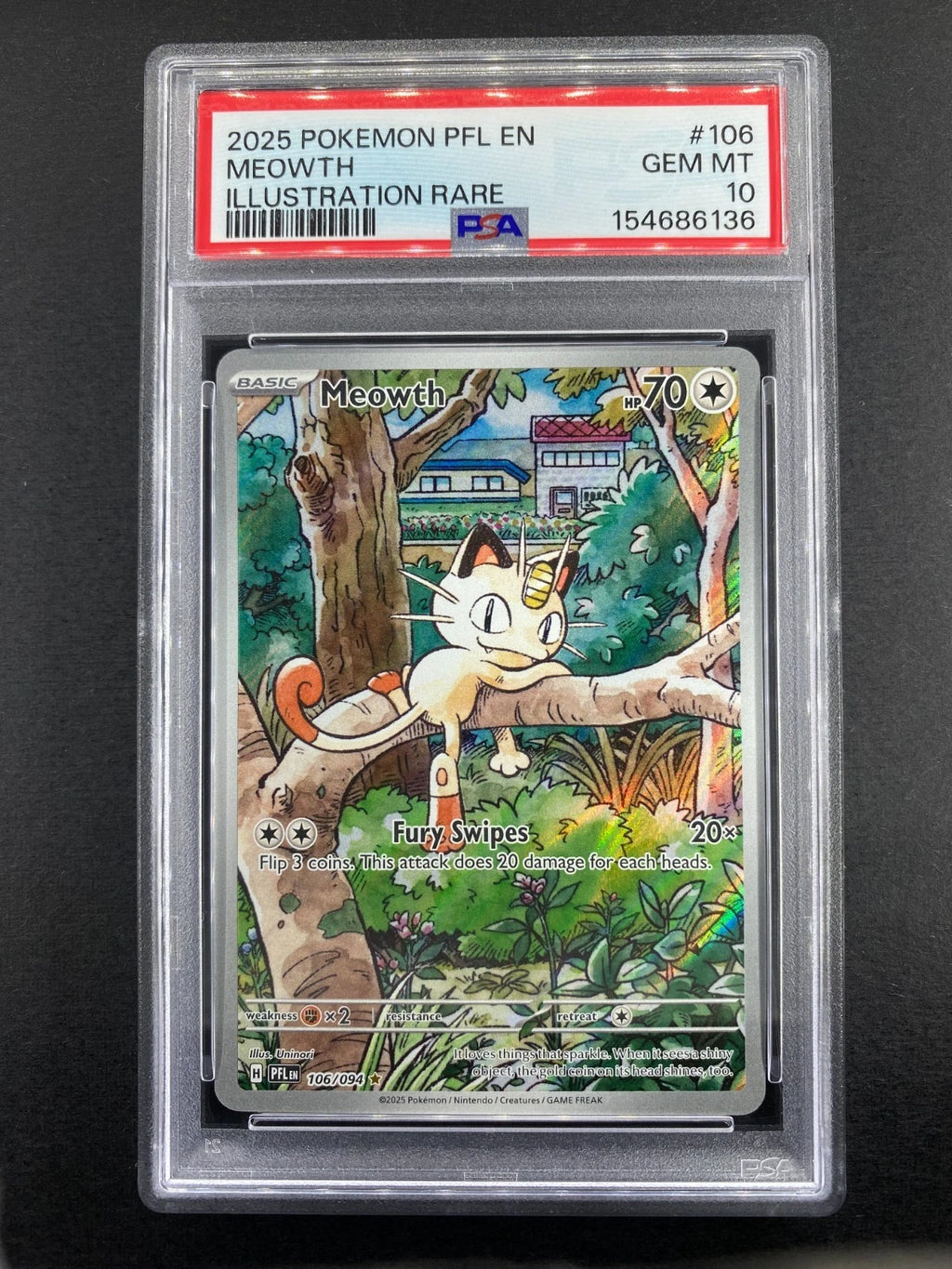 Meowth - 106/094 - Phantasmal Flames - PSA 10