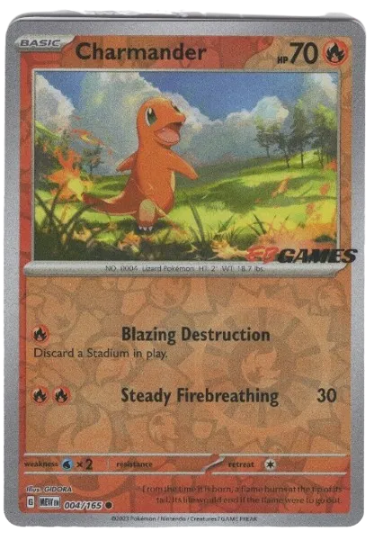 Charmander - 004/165 - EBGames Exclusive - Miscellaneous