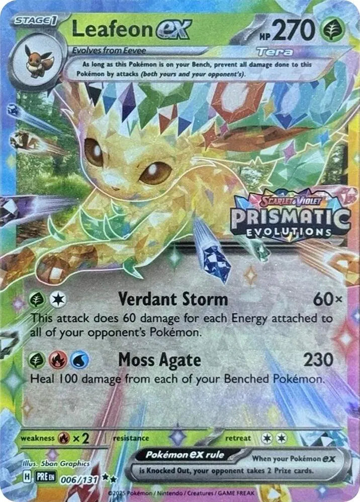 Leafeon ex - 006/131 - Prismatic Evolutions Stamp - Miscellaneous
