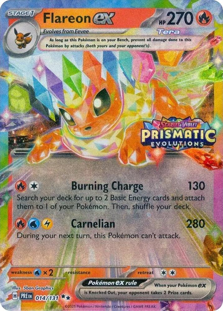 Flareon ex - 014/131 - Prismatic Evolutions Stamp - Miscellaneous