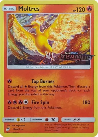 Moltres - 19/181 - Team Up Stamped - Miscellaneous