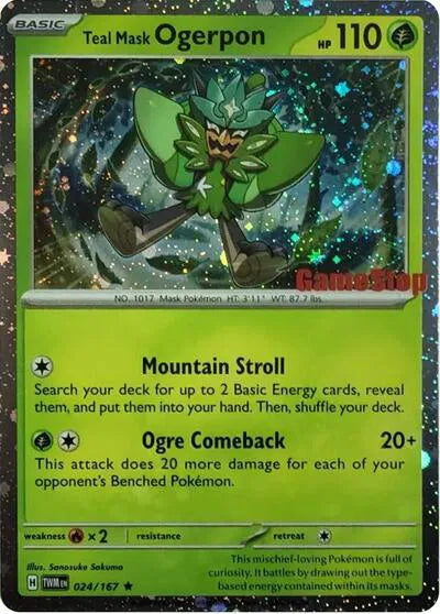 Teal Mask Ogerpon - 024/167 - Cosmos Holo - Gamestop Exclusive - Miscellaneous