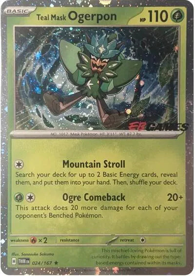 Teal Mask Ogerpon - 024/167 - Cosmos Holo - EB Games Exclusive - Miscellaneous