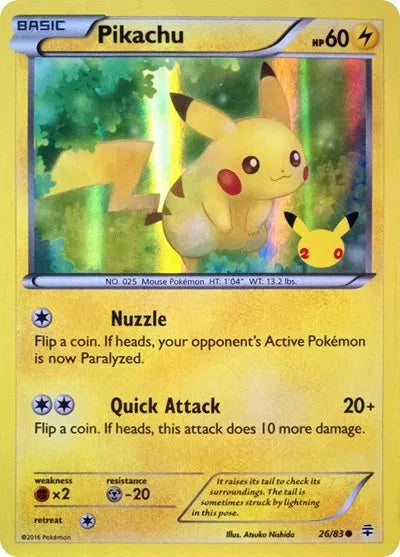 Pikachu - 26/83 - 20th Anniversary - Miscellaneous