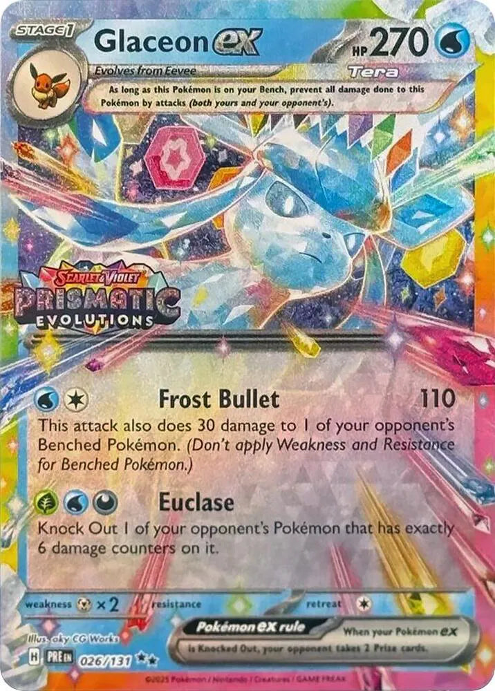Glaceon ex - 026/131 - Prismatic Evolutions Stamp - Miscellaneous