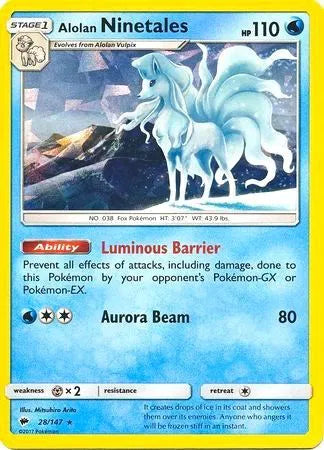 Alolan Ninetales - 028/147 - Cracked Ice Holo - Deck Exclusives