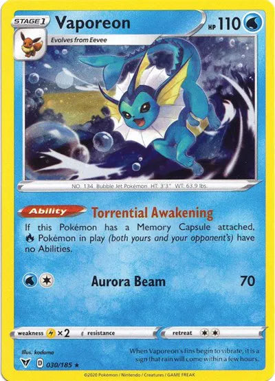 Vaporeon - 030/185 - Cosmos Holo - Miscellaneous