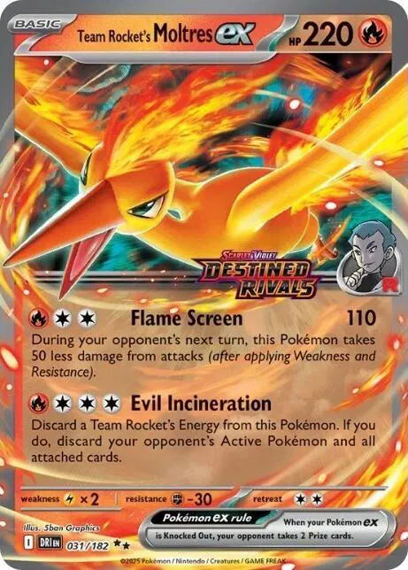 Team Rocket's Moltres ex - 31/182 - Destined Rivals Stamp - Miscellaneous