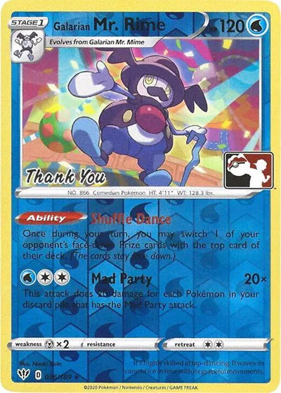 Galarian Mr. Rime - 036/189 - Pokemon League - Thank You - Miscellaneous