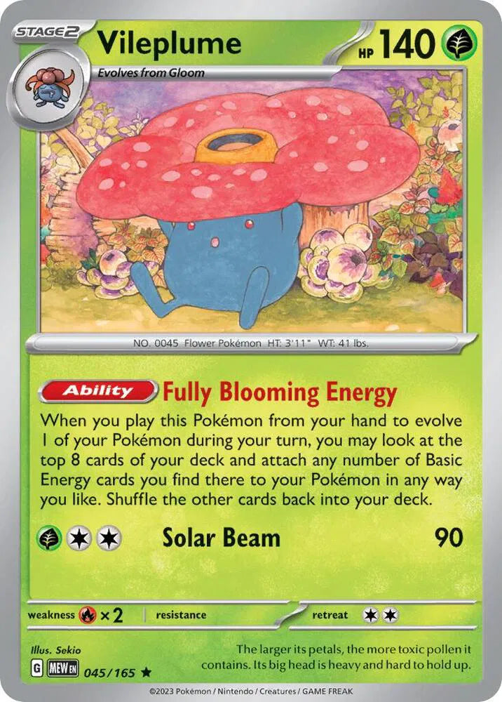 Vileplume - 045/165 - Scarlet and Violet 151 - Deck Exclusives