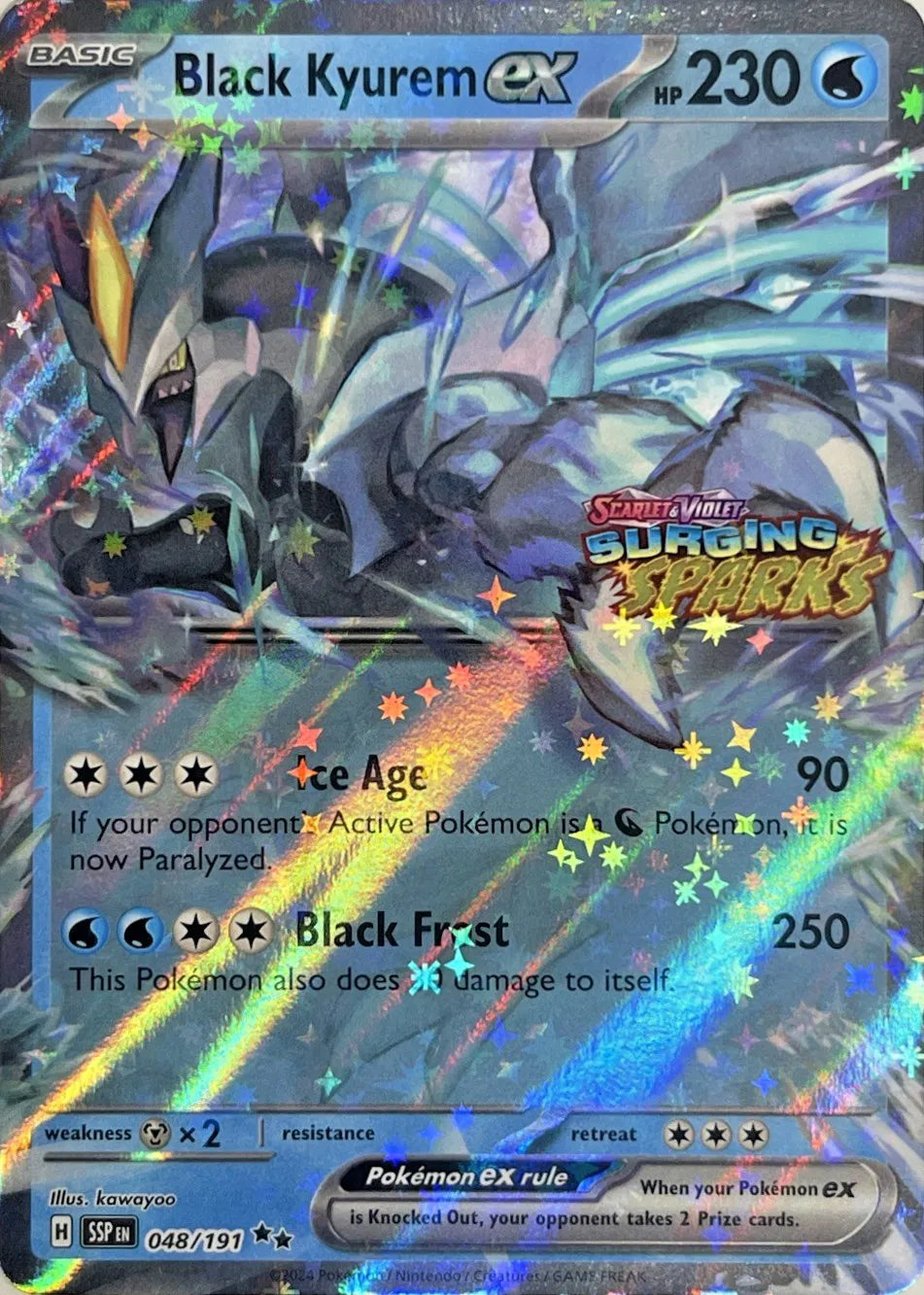 Black Kyurem ex - 048/191 - Surging Sparks Stamped - Miscellaneous Cards & Products