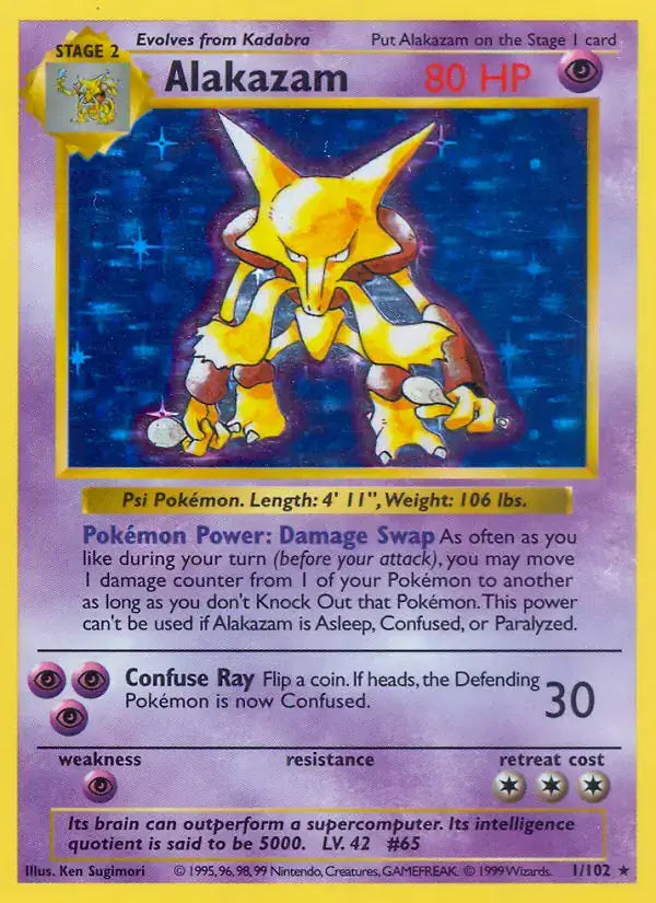 Alakazam - 1/102 - Shadowless - Base Set