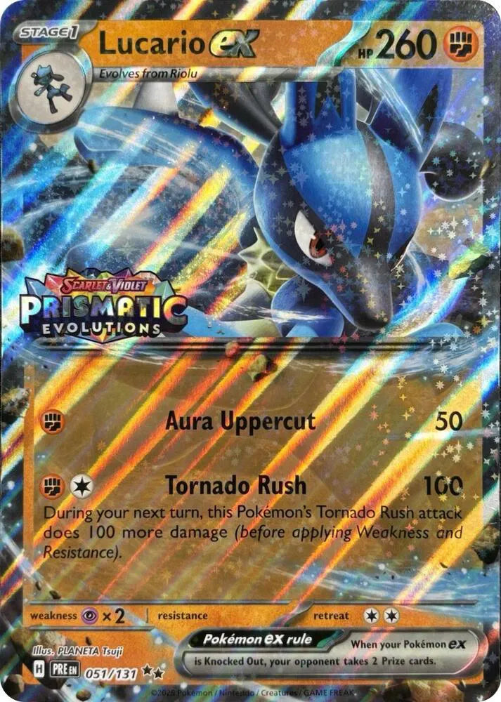 Lucario ex - 051/131 - Prismatic Evolutions Stamp - Miscellaneous Cards & Products