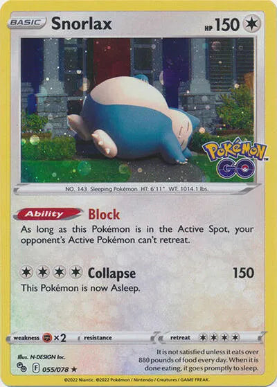 Snorlax - 55/078 - Cosmos Holo - Miscellaneous Cards & Products