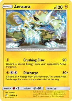 Zeraora - 060/214 - SM Unbroken Bonds - Cracked Ice Holo - Deck Exclusives