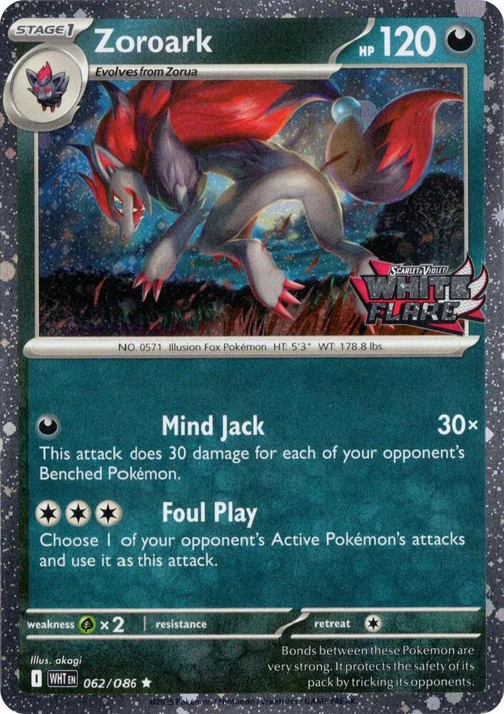 Zoroark - 062/086 - White Flare Stamped - Miscellaneous Cards & Products