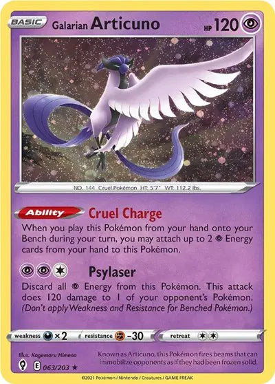 Galarian Articuno - 063/203 - Cosmos Holo - Miscellaneous Cards & Products