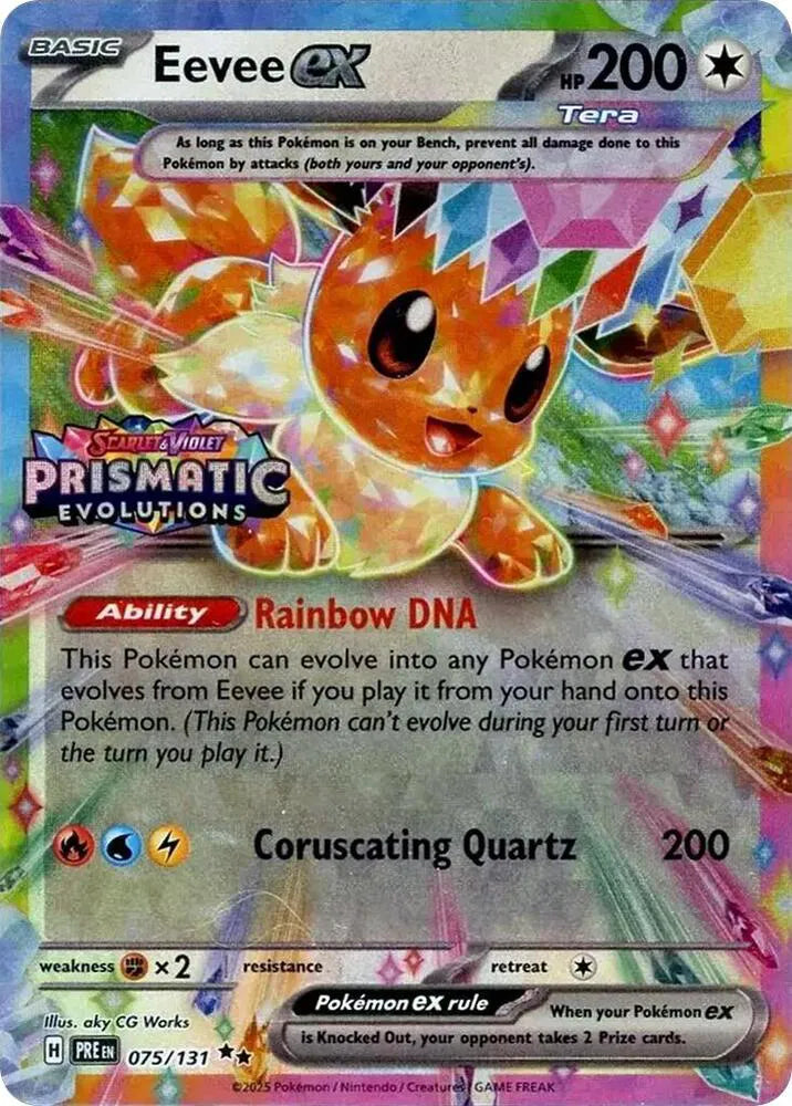 Eevee ex - 075/131 - Prismatic Evolutions Stamp - Miscellaneous Cards & Products