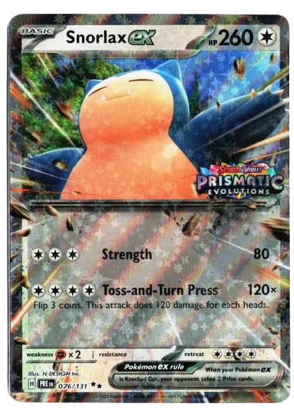 Snorlax ex - 076/131 - Prismatic Evolution Stamped - Miscellaneous Cards & Products