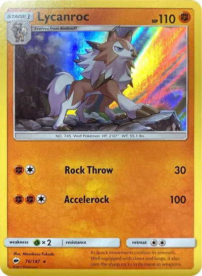 Lycanroc - 76/147 - Water Web Holo - Miscellaneous Cards & Products