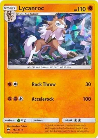 Lycanroc - 076/147 - Cracked Ice Holo - Deck Exclusives