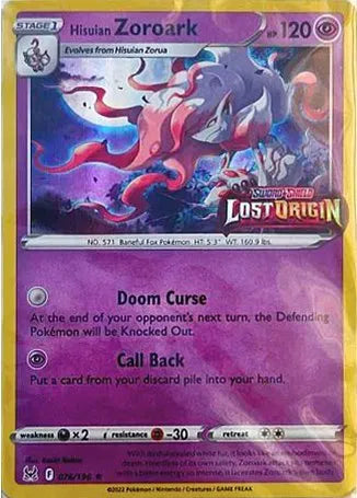 Hisuian Zoroark - 076/196 - Lost Origin Stamped - Miscellaneous Cards & Products