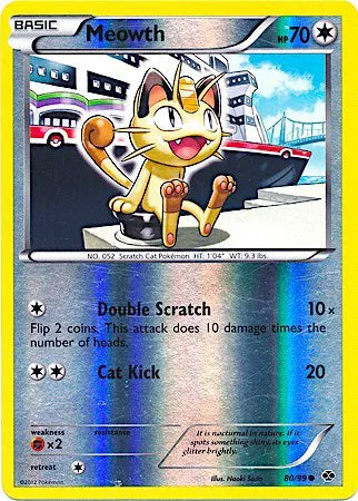 Meowth - 80/99 - Mirror Reverse Holo - Miscellaneous Cards & Products