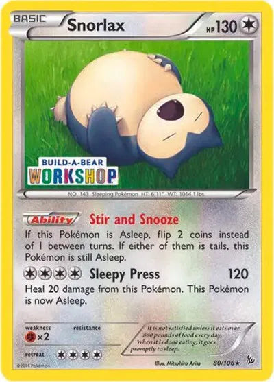 Snorlax - 80/106 - Build-a-Bear Workshop Exclusive - Miscellaneous Cards & Products