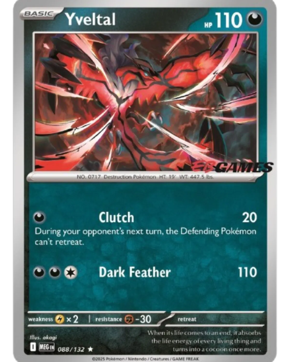 Yveltal - 088/132 - EB Games - Miscellaneous Cards & Products