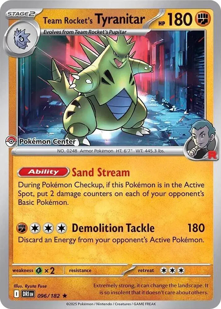 Team Rocket's Tyranitar - 096/182 - Pokemon Center Exclusive- Miscellaneous Cards & Products