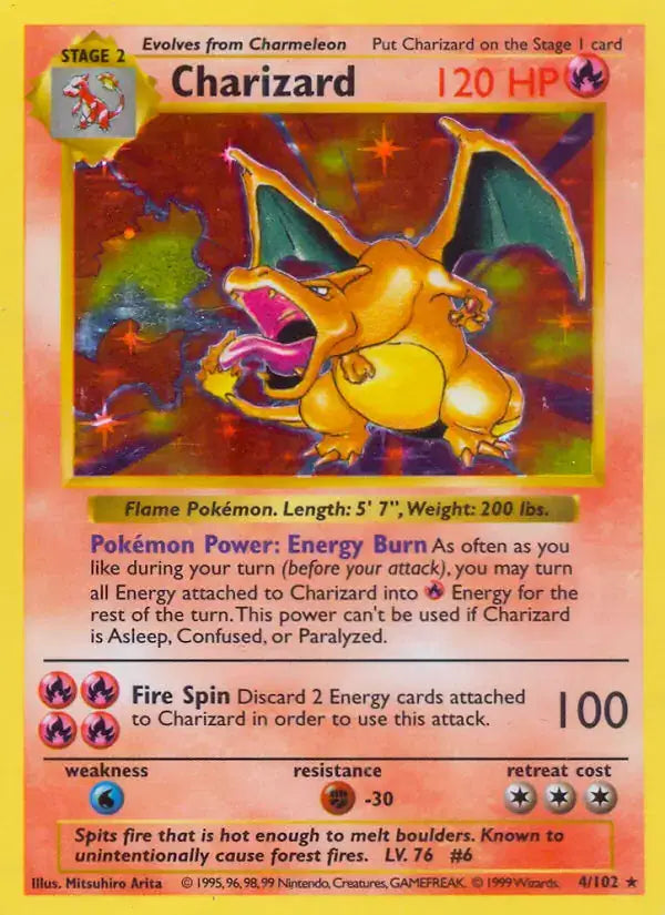 Charizard - 4/102 - Shadowless - Base Set