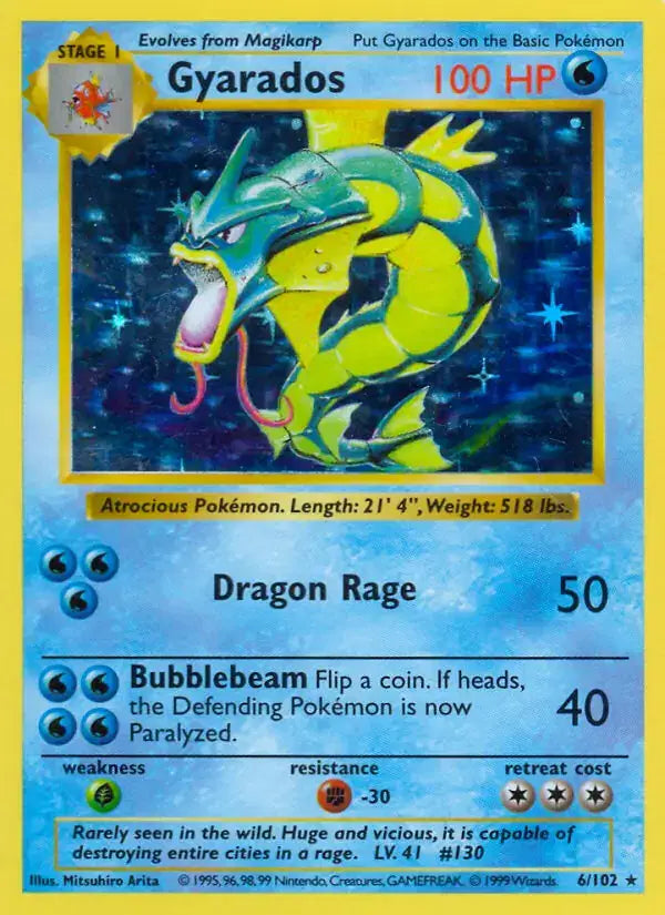 Gyarados - 6/102 - Shadowless - Base Set