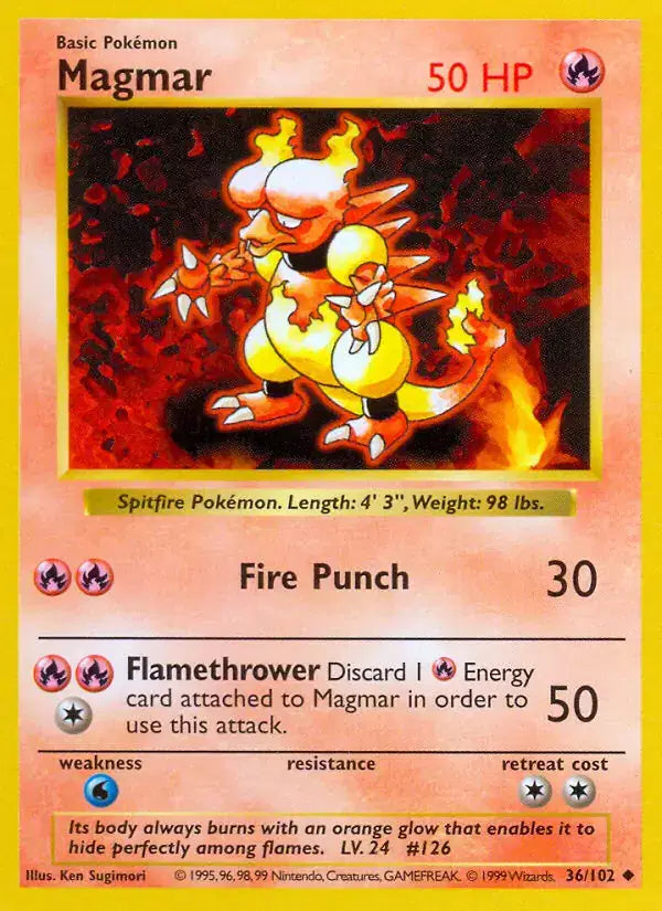 Magmar - 36/102 - Shadowless - Base Set