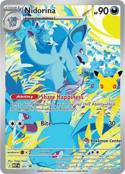 Nidorina - 101 - 30th Celebration - Pokemon Center Exclusive - Mega Evolution Promos