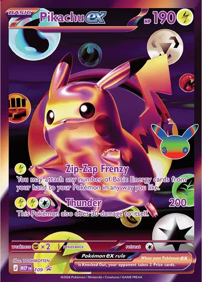 Pikachu ex - 109 - 30th Celebration - Mega Evolution Promos