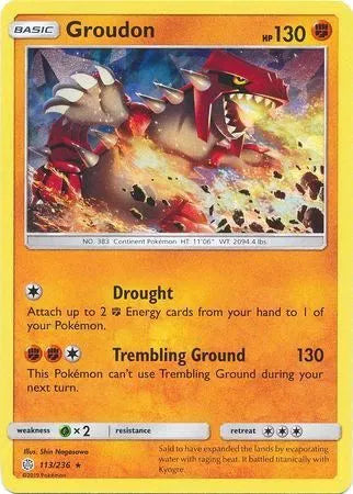 Groudon - 113/236 - Cracked Ice Holo - Deck Exclusives