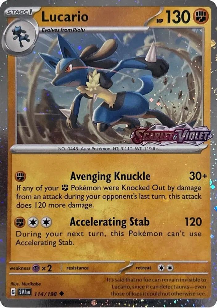 Lucario - 114/198 - Scarlet & Violet Stamp - Miscellaneous Cards & Products