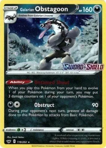 Galarian Obstagoon - 119/202 - Cosmos Holo - Miscellaneous Cards & Products