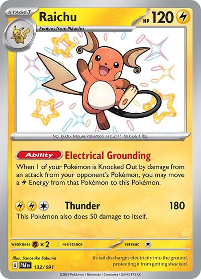 Raichu - 132/091 - Paldean Fates