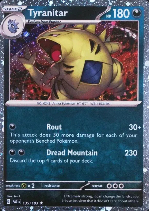 Tyranitar - 135/193 - Paldea Evolved Stamp - Miscellaneous Cards & Products