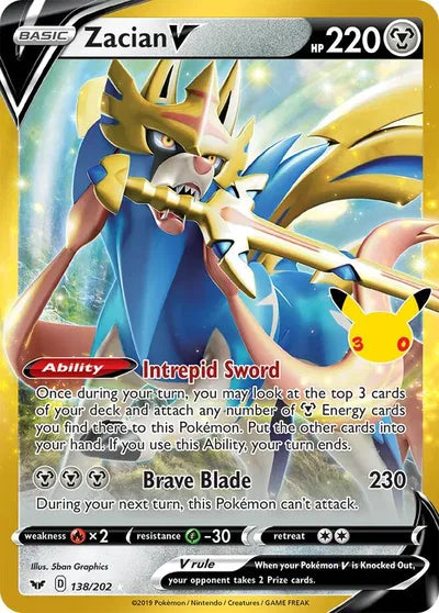 Zacian V 138/202 - 30th Celebration - Classic Collection