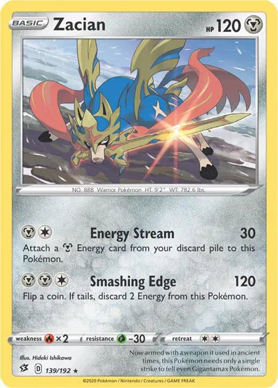Zacian - 139/192 - Cracked Ice Holo - Deck Exclusives