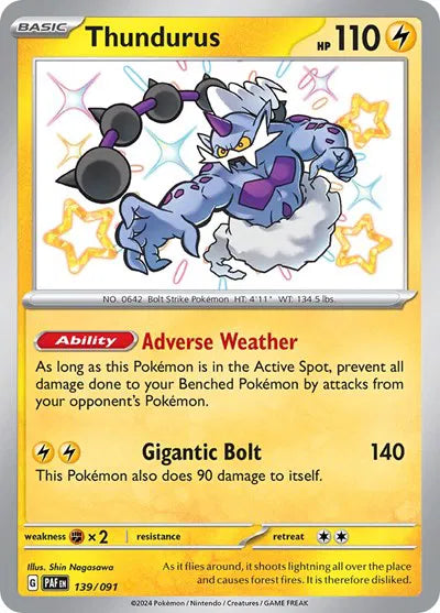 Thundurus - 139/091 - Paldean Fates