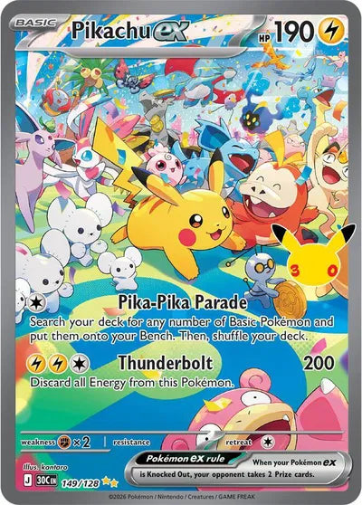 Pikachu ex - 149 - 30th Celebration