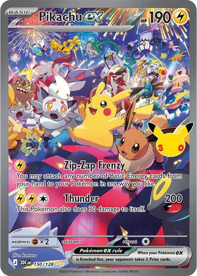 Pikachu ex - 150 - 30th Celebration