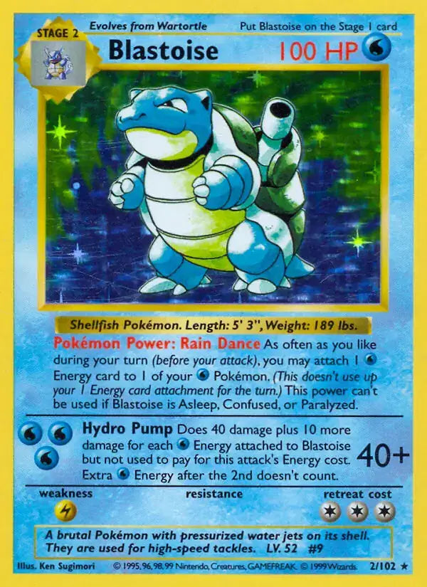 Blastoise - 2/102 - Shadowless - Base Set