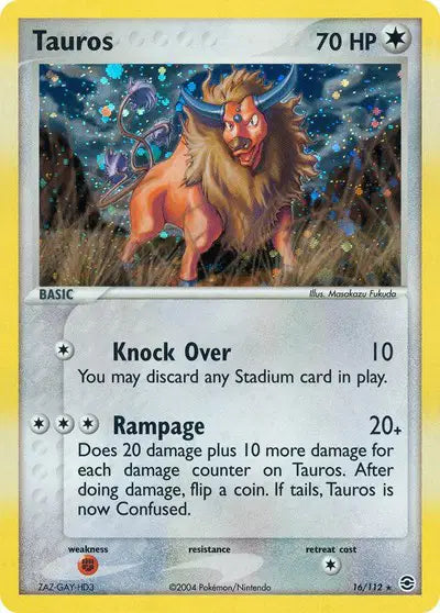 Tauros - 16/112 - Ex FireRed & LeafGreen