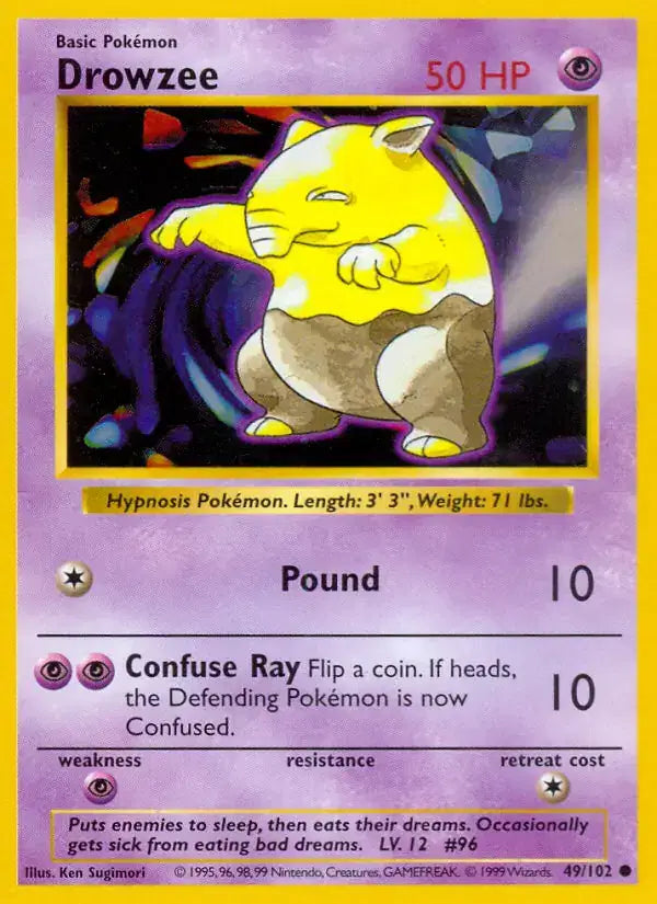 Drowzee - 49/102 - Shadowless - Base Set