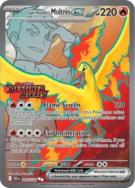 Team Rocket's Moltres ex - 208/182 - Destined Rivals Stamp